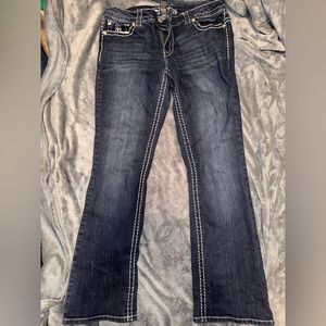 Paisley Sky Bootcut Jeans - Bling Pocket Decal